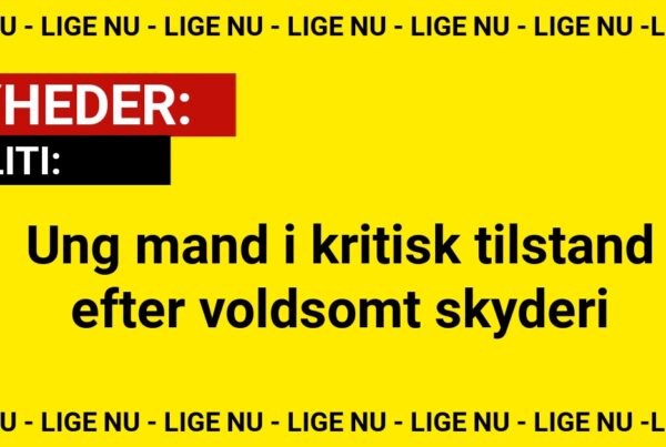 Ung mand i kritisk tilstand efter voldsomt skyderi