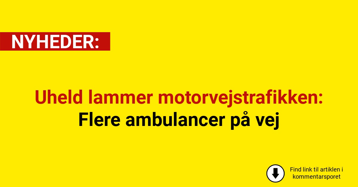 Uheld lammer motorvejstrafikken: Flere ambulancer på vej