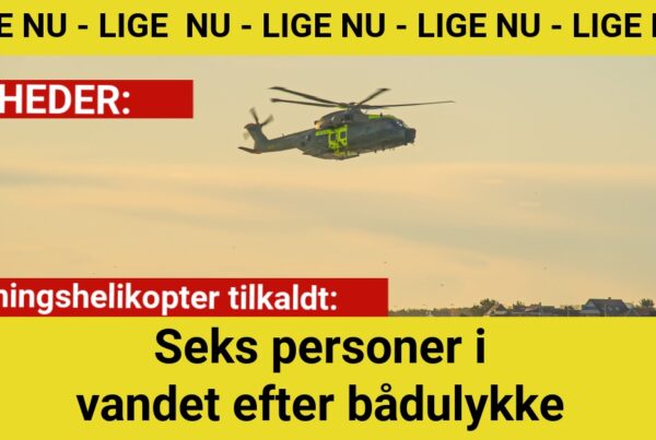 Redningshelikopter tilkaldt: Seks personer i vandet efter bådulykke