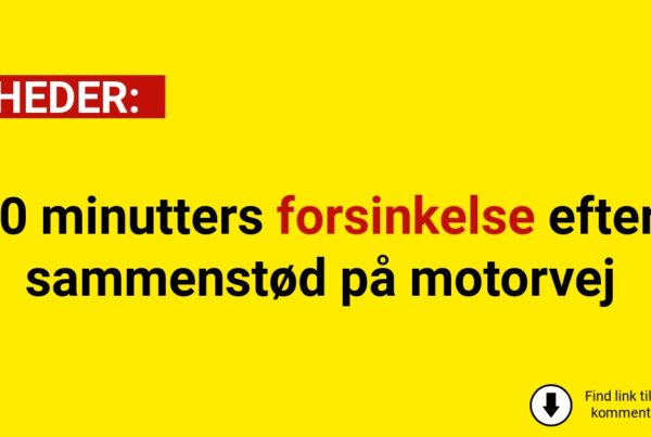 30 minutters forsinkelse efter sammenstød på motorvej