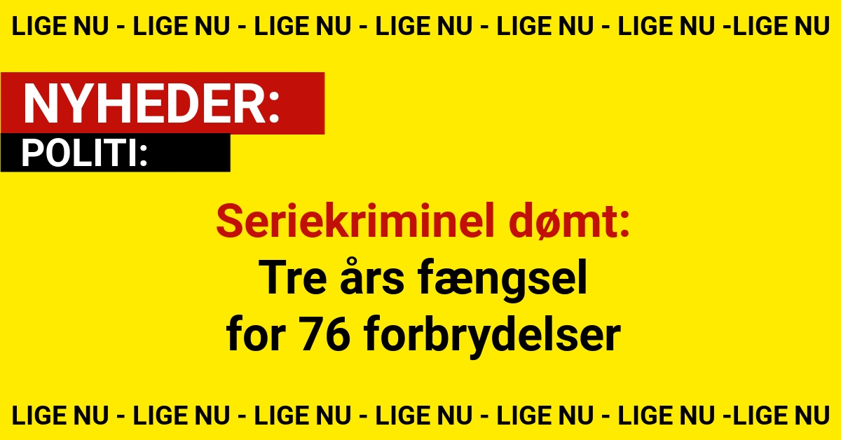 Seriekriminel dømt: Tre års fængsel for 76 forbrydelser