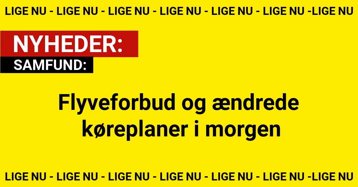 Flyveforbud og ændrede køreplaner i morgen