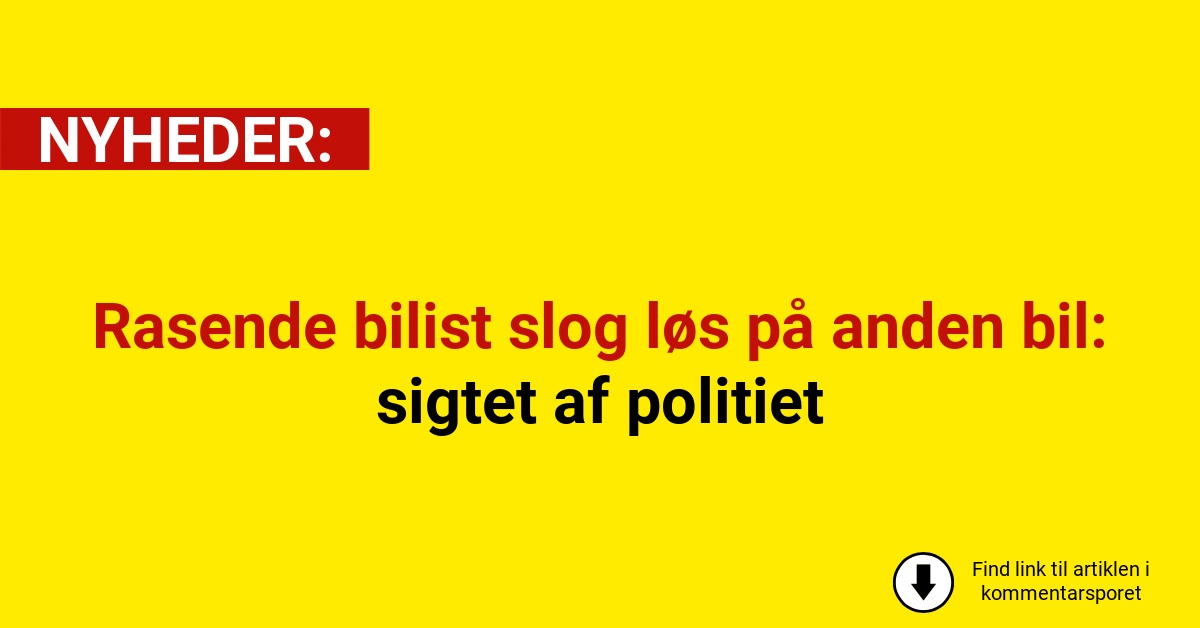 Rasende bilist slog løs på anden bil – sigtet af politiet
