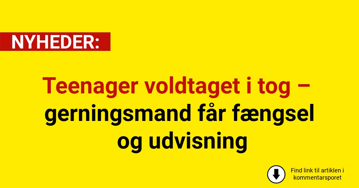Teenager voldtaget i tog – gerningsmand får fængsel og udvisning