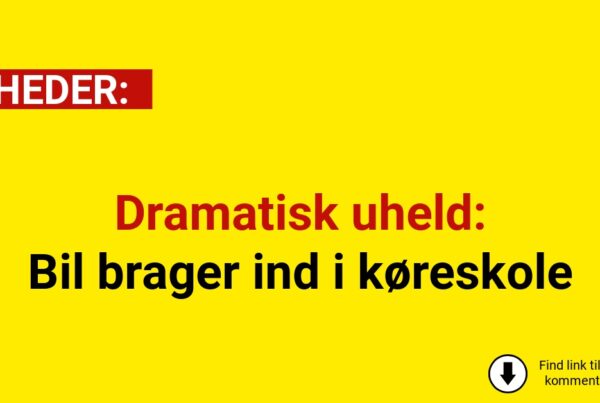 Dramatisk uheld: Bil brager ind i køreskole
