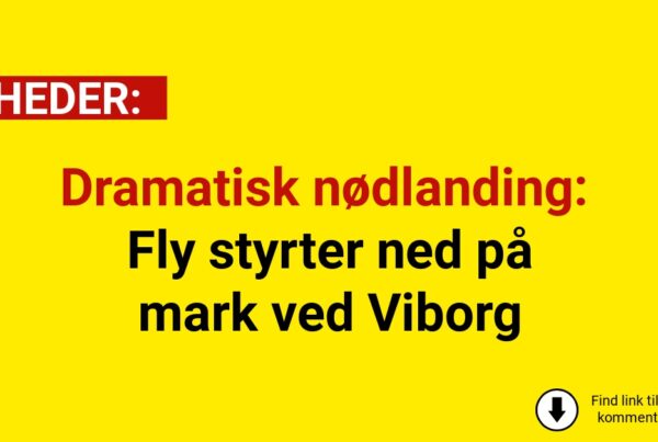 Dramatisk nødlanding: Fly styrter ned på mark ved Viborg