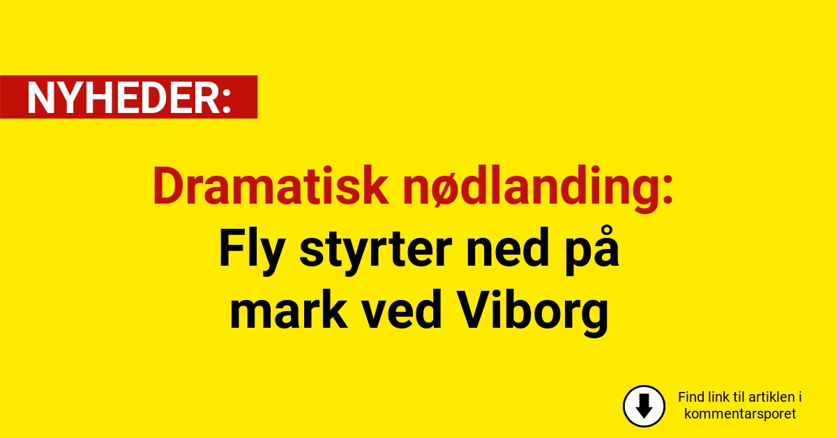 Dramatisk nødlanding: Fly styrter ned på mark ved Viborg
