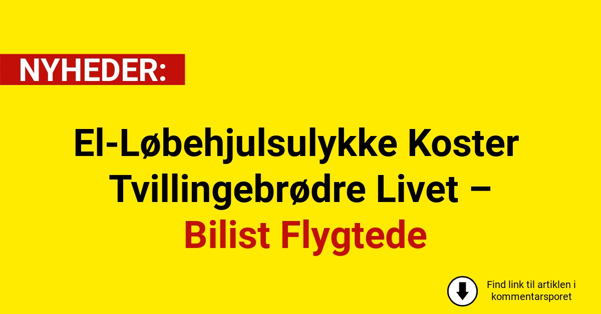 El-Løbehjulsulykke Koster Tvillingebrødre Livet – Bilist Flygtede