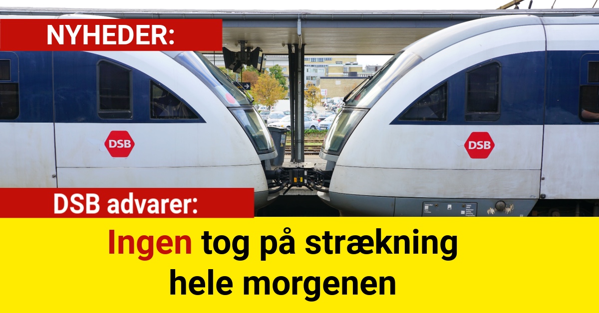 DSB advarer: Ingen tog på strækning hele morgenen