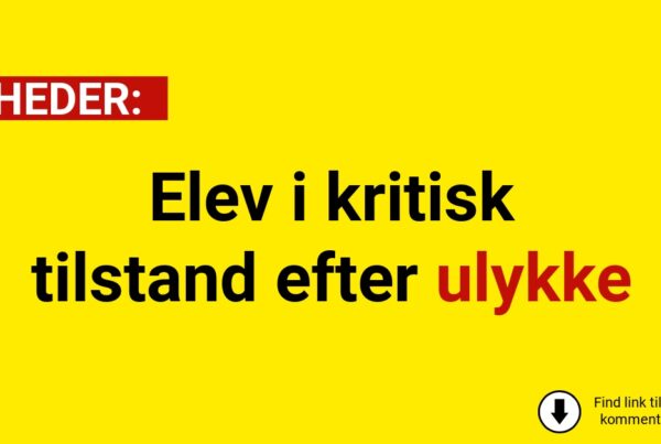 Elev i kritisk tilstand efter ulykke