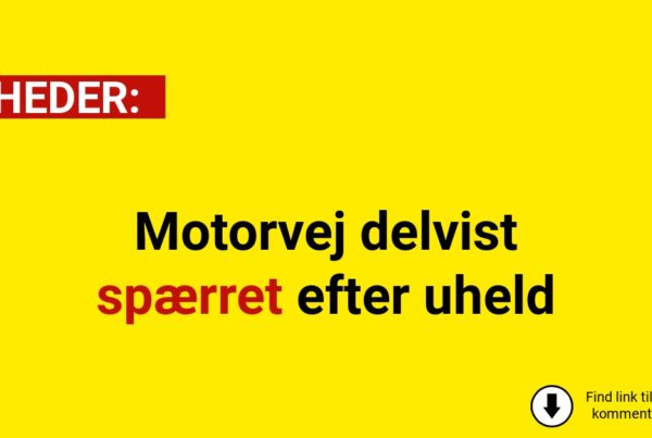 Motorvej delvist spærret efter uheld