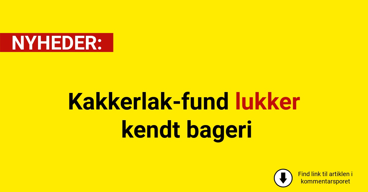 Kakkerlak-fund lukker kendt bageri