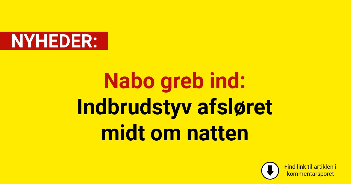 Nabo greb ind: Indbrudstyv afsløret midt om natten