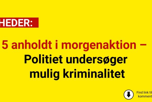 5 anholdt i morgenaktion – Politiet undersøger mulig kriminalitet