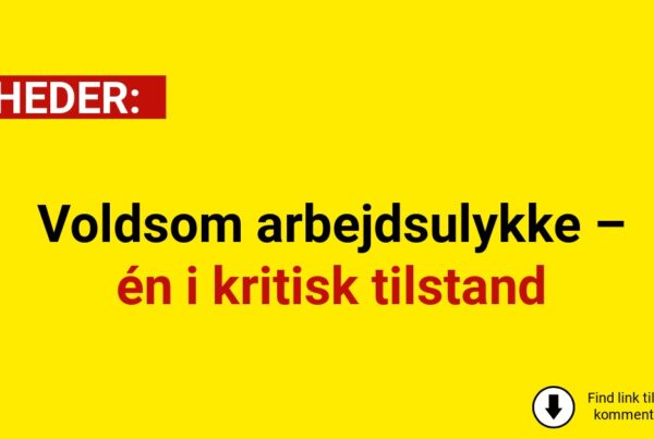 Voldsom arbejdsulykke – én i kritisk tilstand