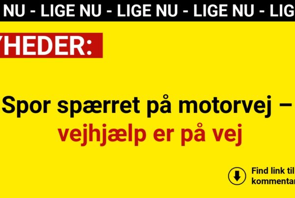 Spor spærret på motorvej – vejhjælp er på vej