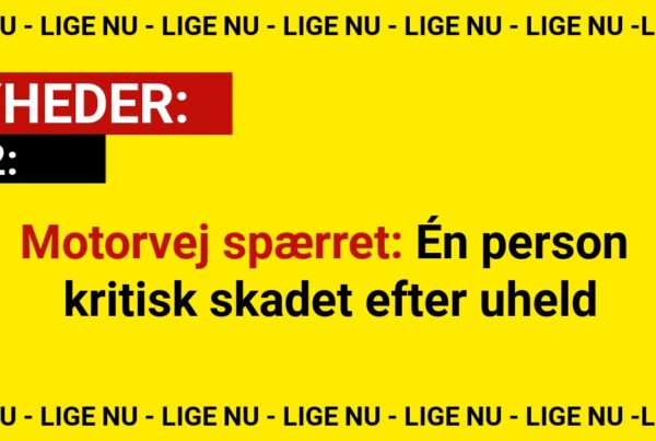 Motorvej spærret: Én person kritisk skadet efter uheld