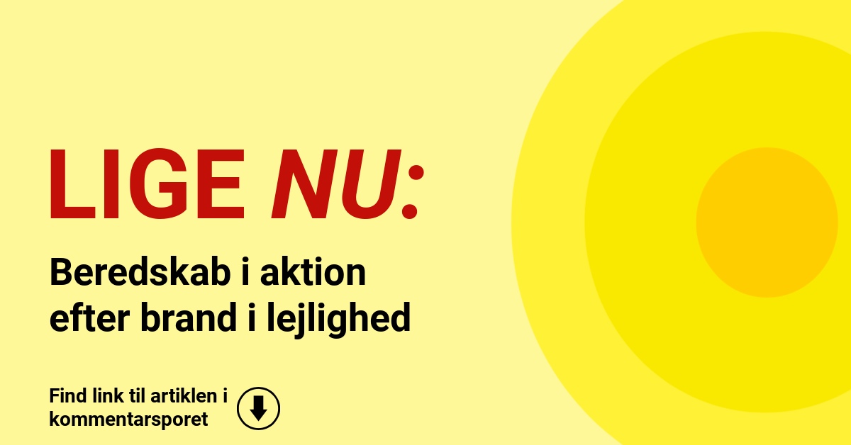 Beredskab i aktion efter brand i lejlighed