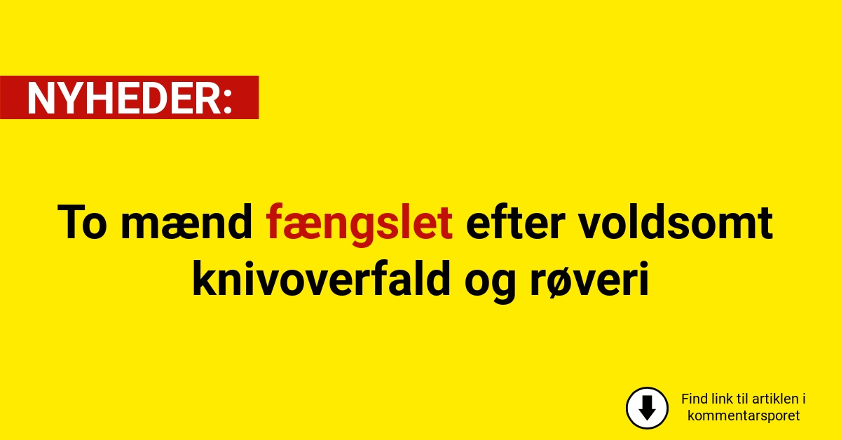 To mænd fængslet efter voldsomt knivoverfald og røveri
