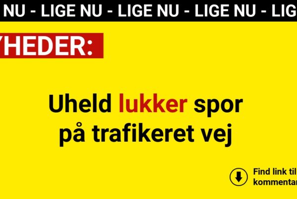 Uheld lukker spor på trafikeret vej