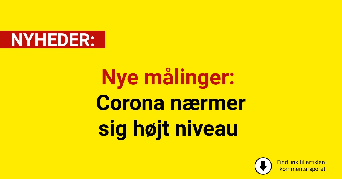 Nye målinger: Corona nærmer sig højt niveau