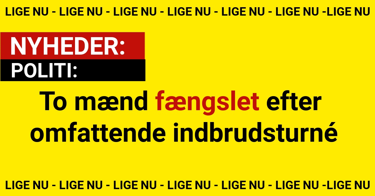 To mænd fængslet efter omfattende indbrudsturné