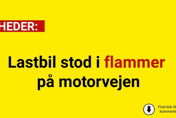 Lastbil stod i flammer på motorvejen