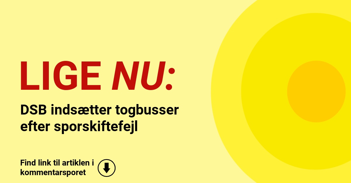 DSB indsætter togbusser efter sporskiftefejl