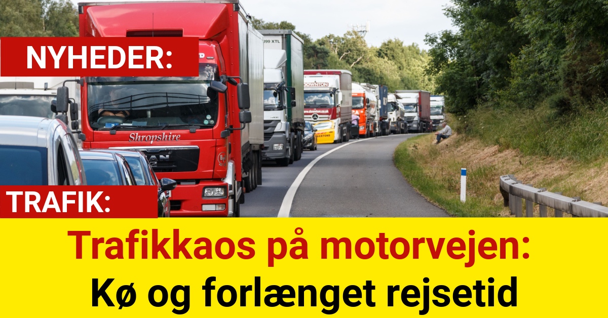 Trafikkaos på motorvejen: Kø og forlænget rejsetid