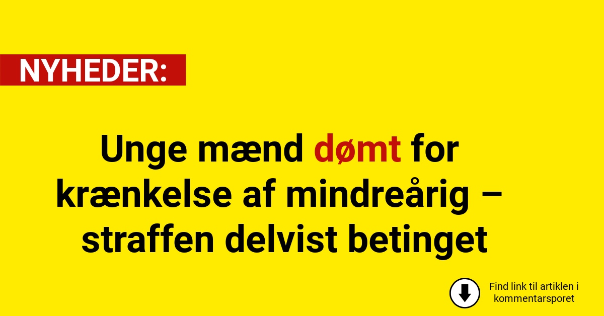Unge mænd dømt for krænkelse af mindreårig – straffen delvist betinget