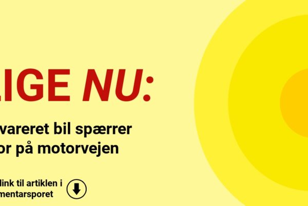 Havareret bil spærrer spor på motorvejen