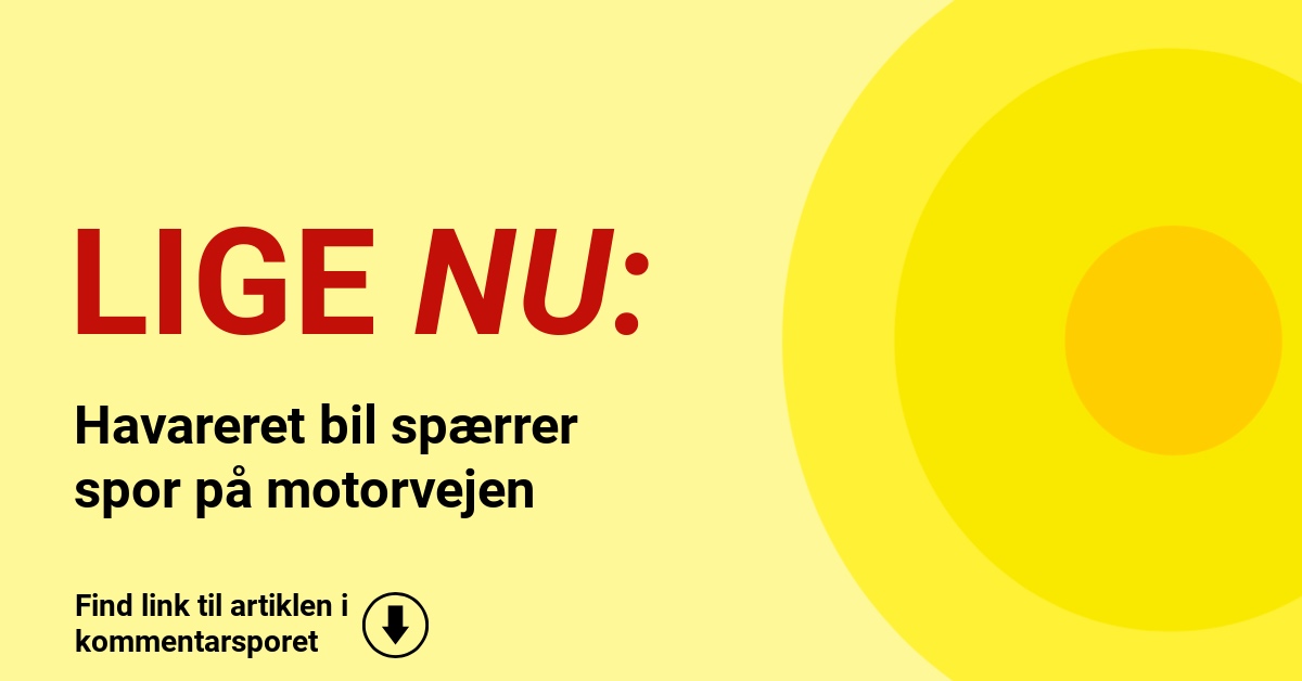 Havareret bil spærrer spor på motorvejen