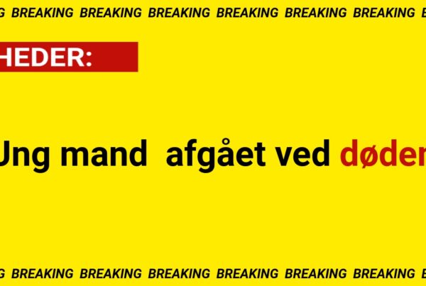 Ung mand afgået ved døden