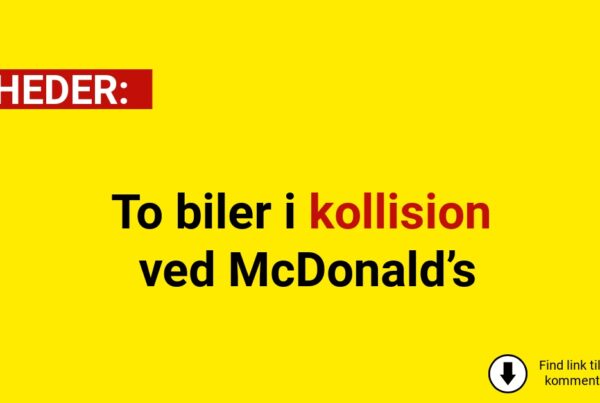 To biler i kollision ved McDonald’s
