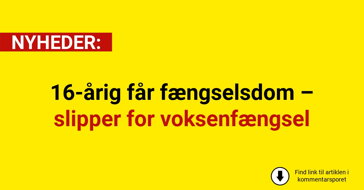 16-årig får fængselsdom – slipper for voksenfængsel