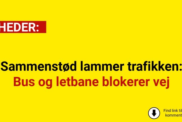 Sammenstød lammer trafikken: Bus og letbane blokerer vej