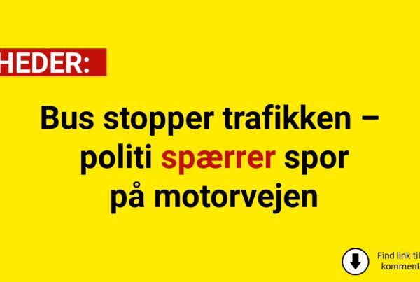 Bus stopper trafikken – politi spærrer spor på motorvejen