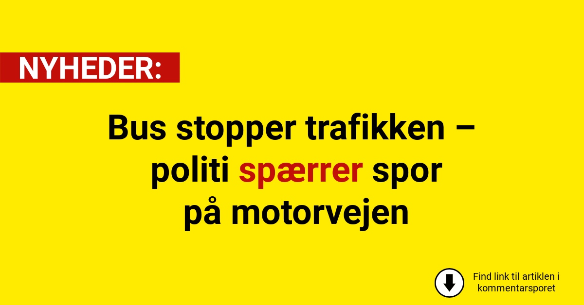 Bus stopper trafikken – politi spærrer spor på motorvejen