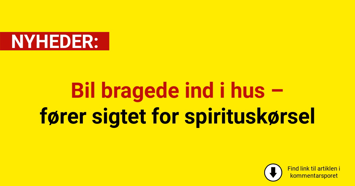 Bil bragede ind i hus – fører sigtet for spirituskørsel
