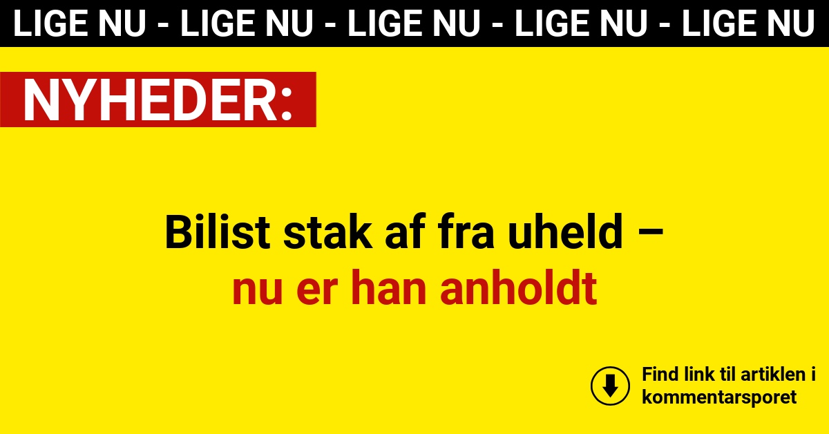 Bilist stak af fra uheld – nu er han anholdt