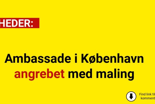 Ambassade i København angrebet med maling