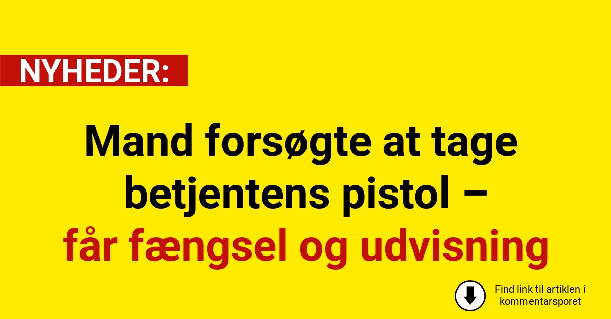 Mand forsøgte at tage betjentens pistol – får fængsel og udvisning