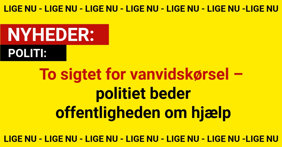 To sigtet for vanvidskørsel – politiet beder offentligheden om hjælp