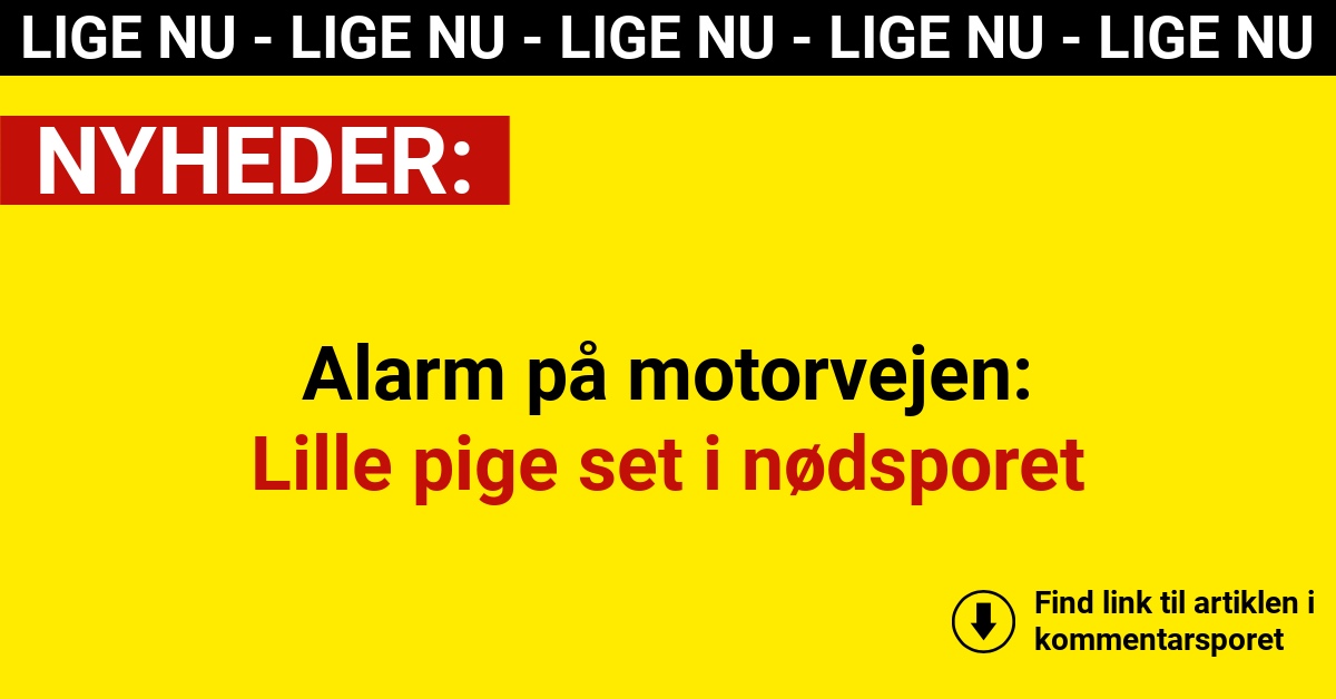 Alarm på motorvejen: Lille pige set i nødsporet