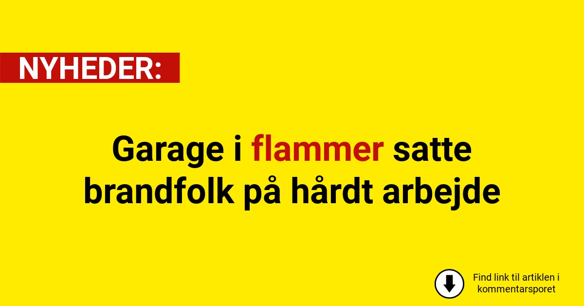 Garage i flammer satte brandfolk på hårdt arbejde