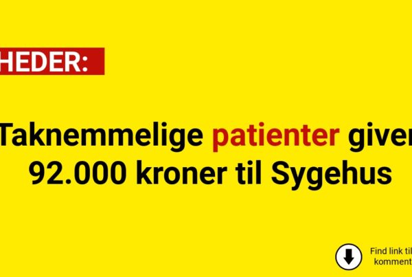Taknemmelige patienter giver 92.000 kroner til Sygehus