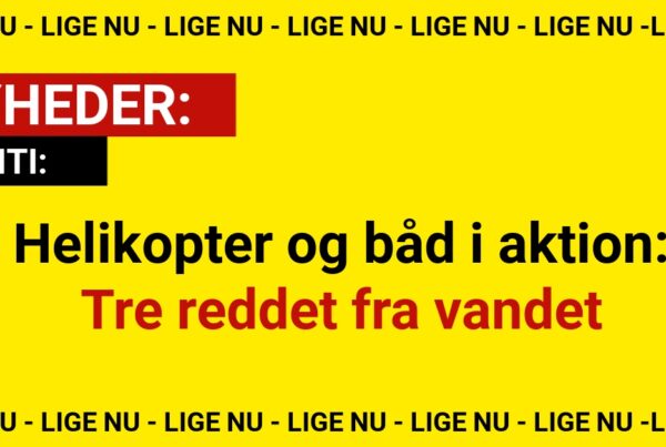 Helikopter og båd i aktion: Tre reddet fra vandet