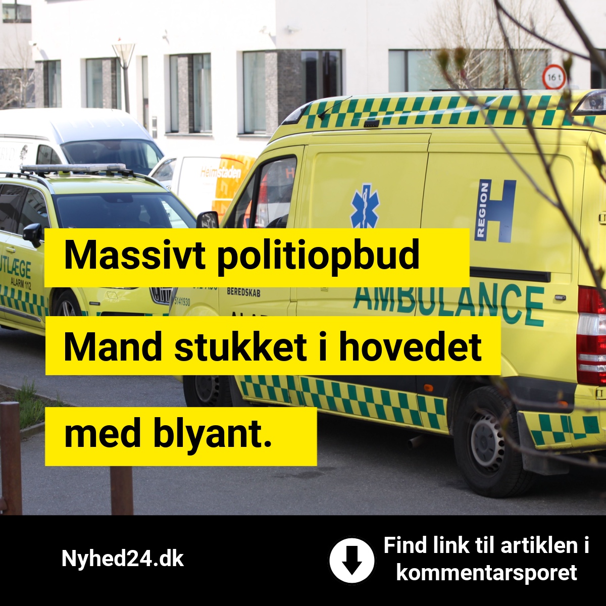 Massivt politiopbud: Mand stukket i hovedet med blyant