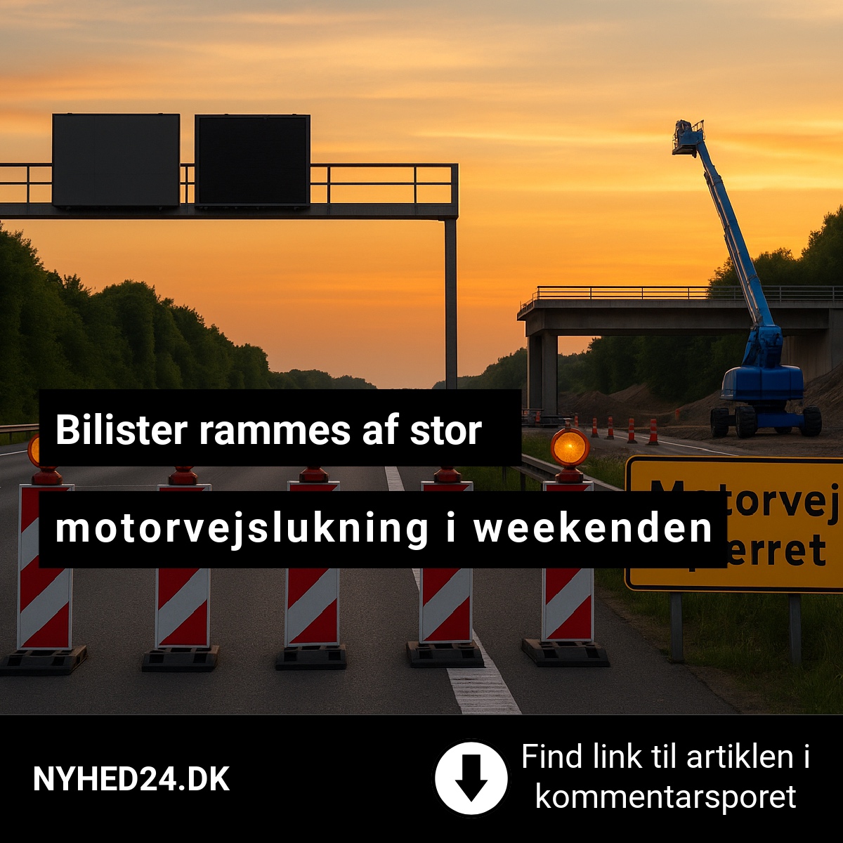 Bilister rammes af stor motorvejslukning i weekenden