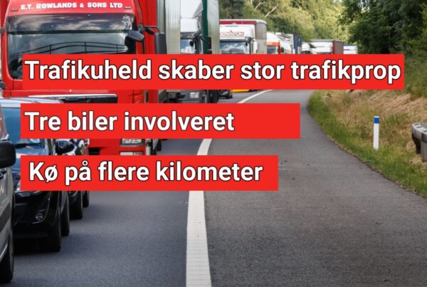 Tre biler involveret i uheld på Motorvej – lang kø